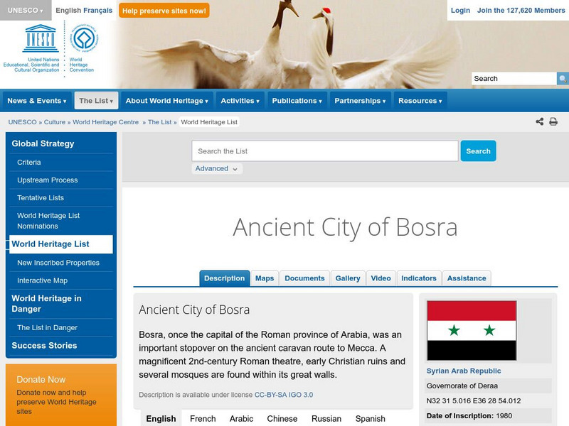 Unesco: Ancient City of Bosra Handout Unesco: Ancient City of Bosra Handout