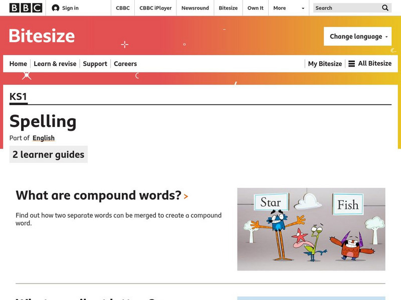 Bbc: Ks1 Bite Size: Spelling: Two Learner Guides Unit Plan Bbc: Ks1 Bite Size: Spelling: Two Learner Guides Unit Plan