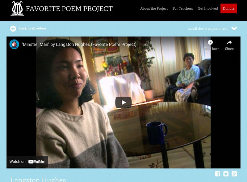 The Favorite Poem Project: "Minstrel Man" by Langston Hughes Instructional Video The Favorite Poem Project: "Minstrel Man" by Langston Hughes Instructional Video