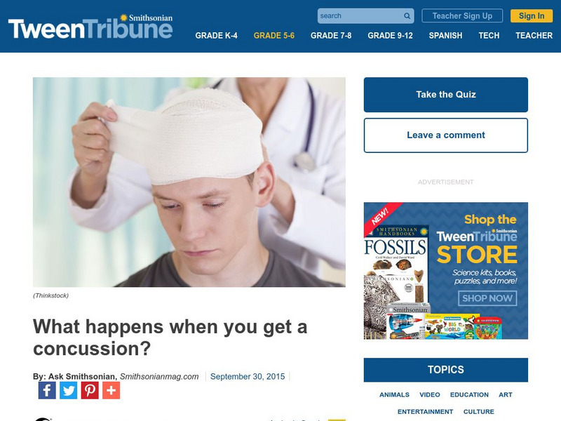 Tween Tribune: What Happens When You Get a Concussion? Article Tween Tribune: What Happens When You Get a Concussion? Article
