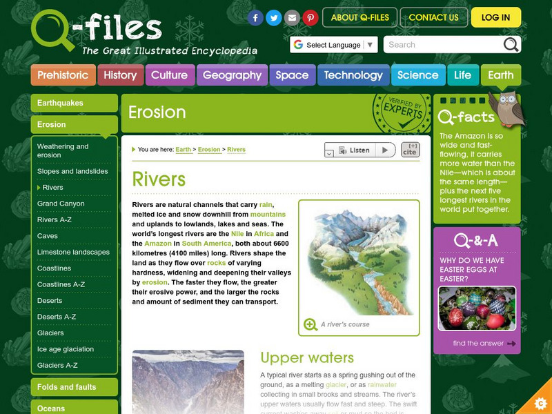 Q Files: Earth: Erosion: Rivers Handout Q Files: Earth: Erosion: Rivers Handout