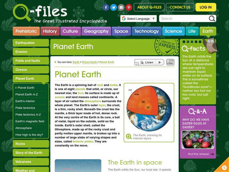 Q Files: Planet Earth: Planet Earth Handout Q Files: Planet Earth: Planet Earth Handout