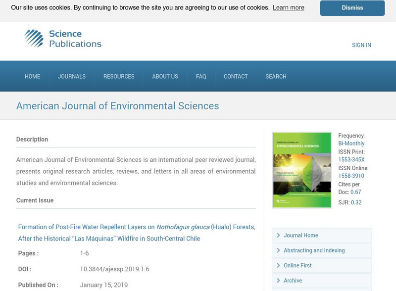 Science Publications: American Journal of Environmental Sciences Article Science Publications: American Journal of Environmental Sciences Article