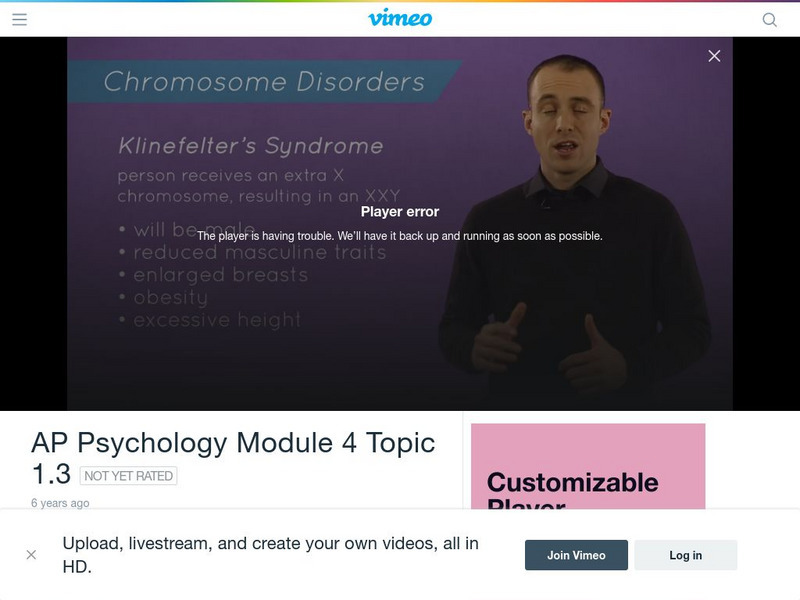 Ap Psychology Module 4 Topic 1.3: Chromosone Disorders Instructional Video