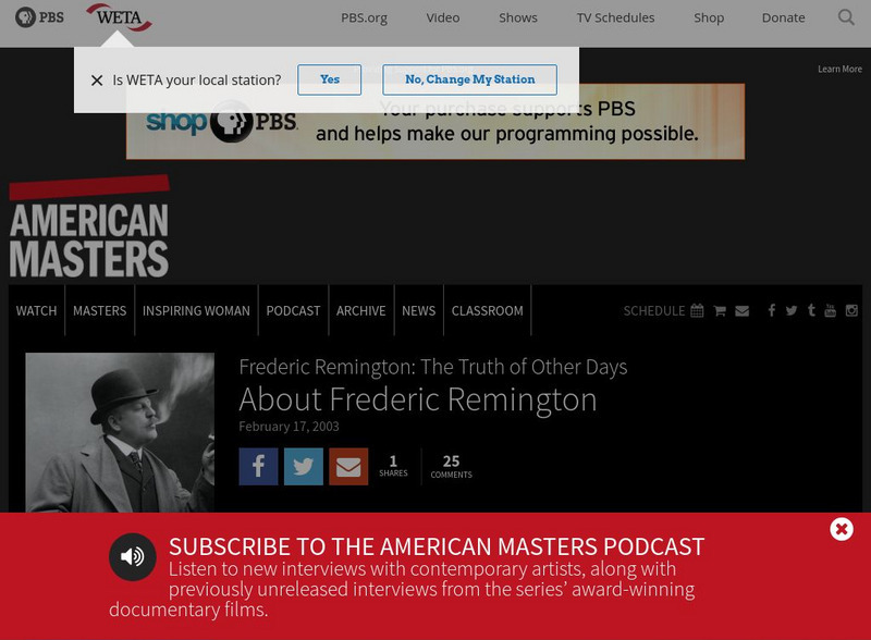 Pbs: Frederic Remington Handout Pbs: Frederic Remington Handout