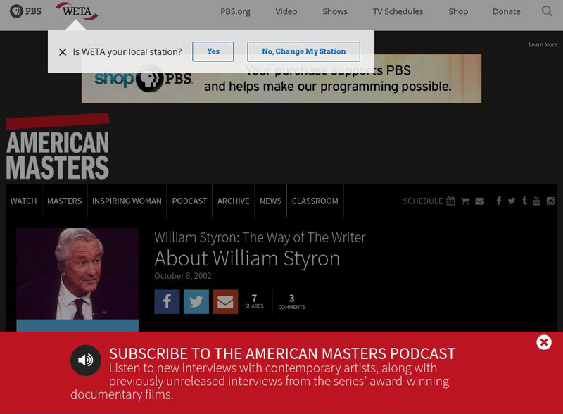 Pbs American Masters: William Styron Website