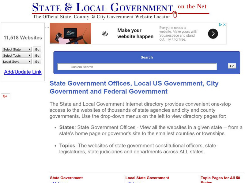 State and Local Government on the Net Website State and Local Government on the Net Website