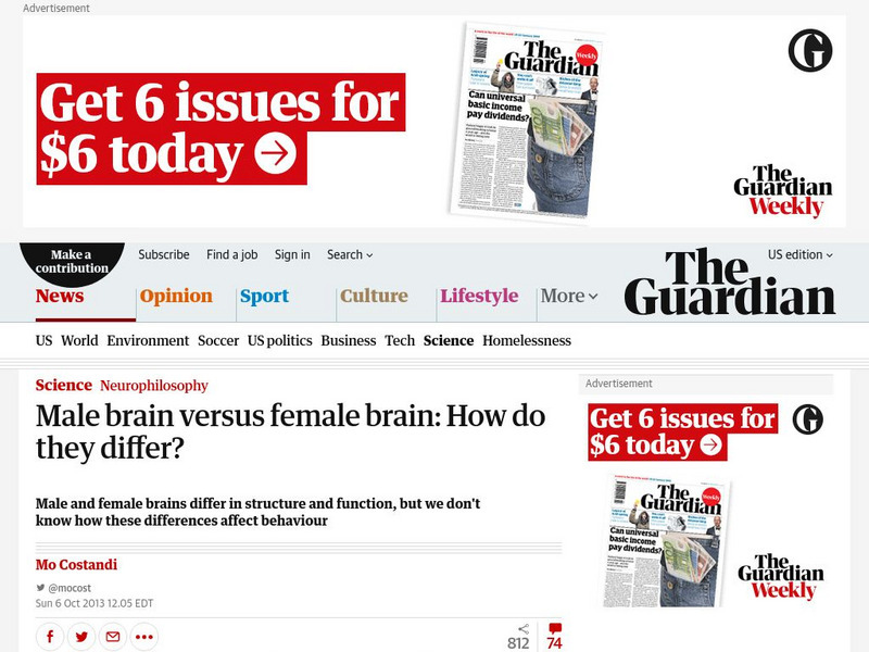 Guardian: Male Brain Versus Female Brain: How Do They Differ? Article Guardian: Male Brain Versus Female Brain: How Do They Differ? Article