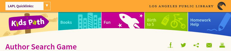 Los Angeles Public Library: Kids Path: Author Search Game Activity