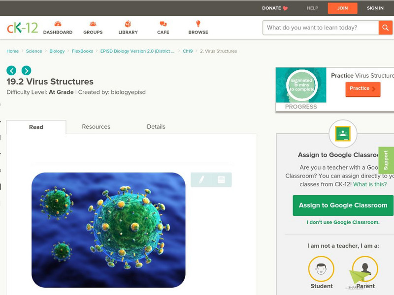 Ck 12: Virus Structures Unit Plan