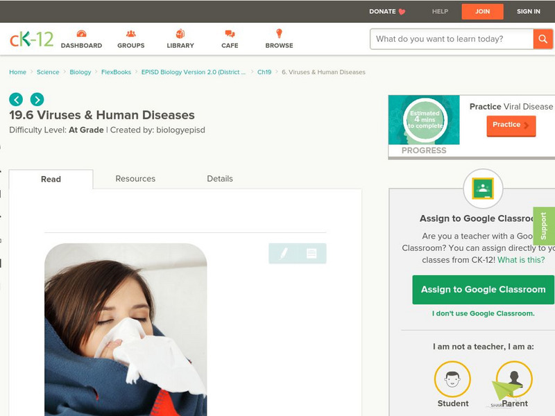 Ck 12: Viruses & Human Diseases Unit Plan Ck 12: Viruses & Human Diseases Unit Plan