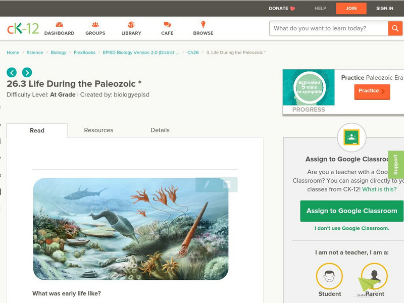 Ck 12: Episd: Life During the Paleozoic Unit Plan