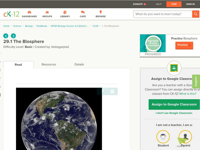 Ck 12: Episd: The Biosphere Unit Plan Ck 12: Episd: The Biosphere Unit Plan