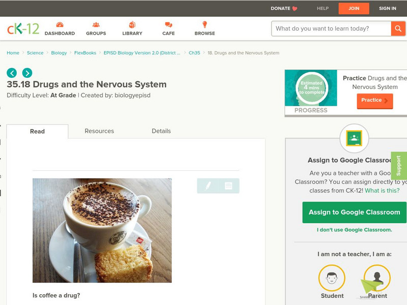 Ck 12: Drugs and the Nervous System Unit Plan Ck 12: Drugs and the Nervous System Unit Plan
