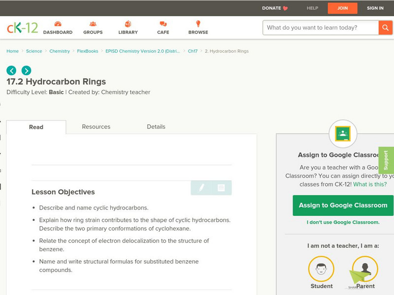 Ck 12: Hydrocarbon Rings Unit Plan