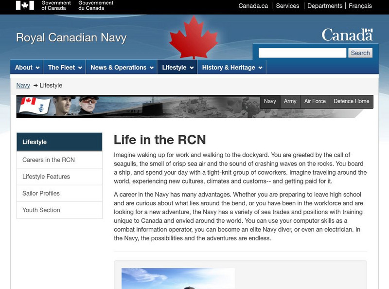 Department of National Defence: Canadian Navy Life Website