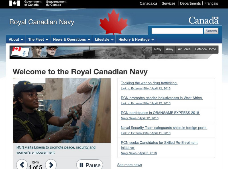 Department of National Defence: Canadian Navy Website