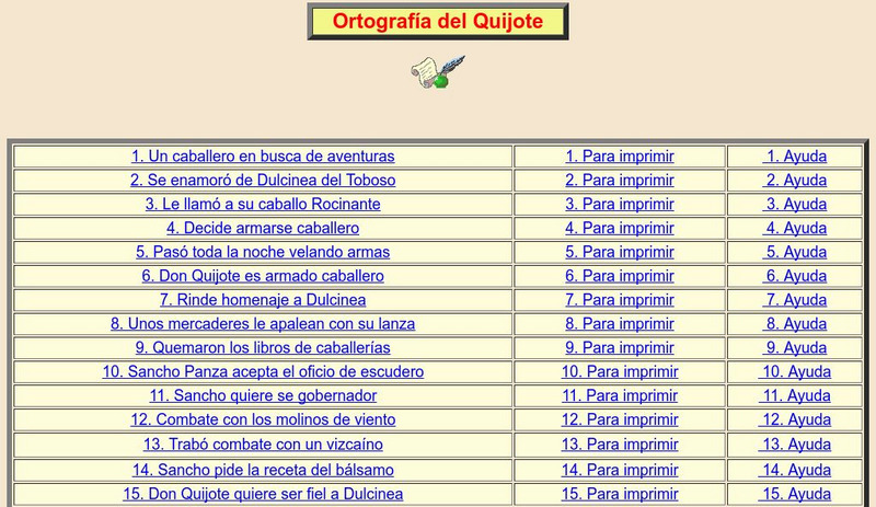 Aplicaciones: Ortografia Del Quijote Activity Aplicaciones: Ortografia Del Quijote Activity