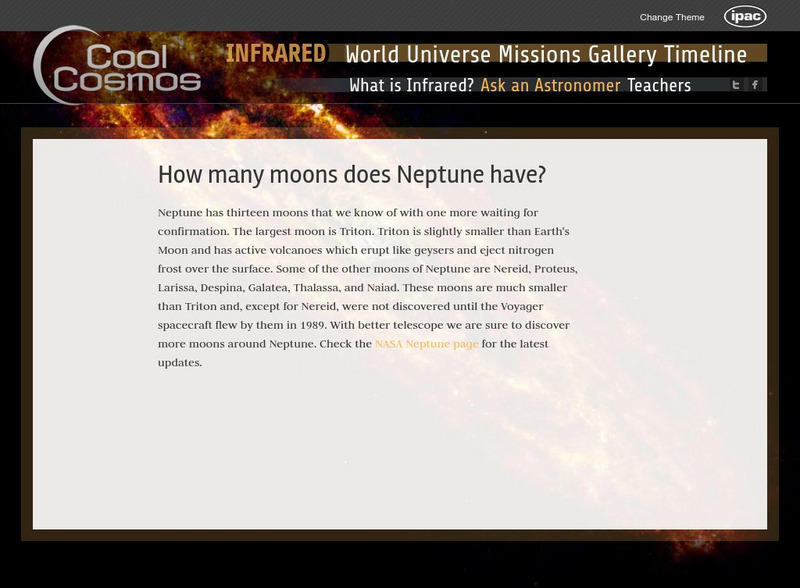Cal Tech: Cool Cosmos: Ask an Astronomer: How Many Moons Does Neptune Have? Handout Cal Tech: Cool Cosmos: Ask an Astronomer: How Many Moons Does Neptune Have? Handout