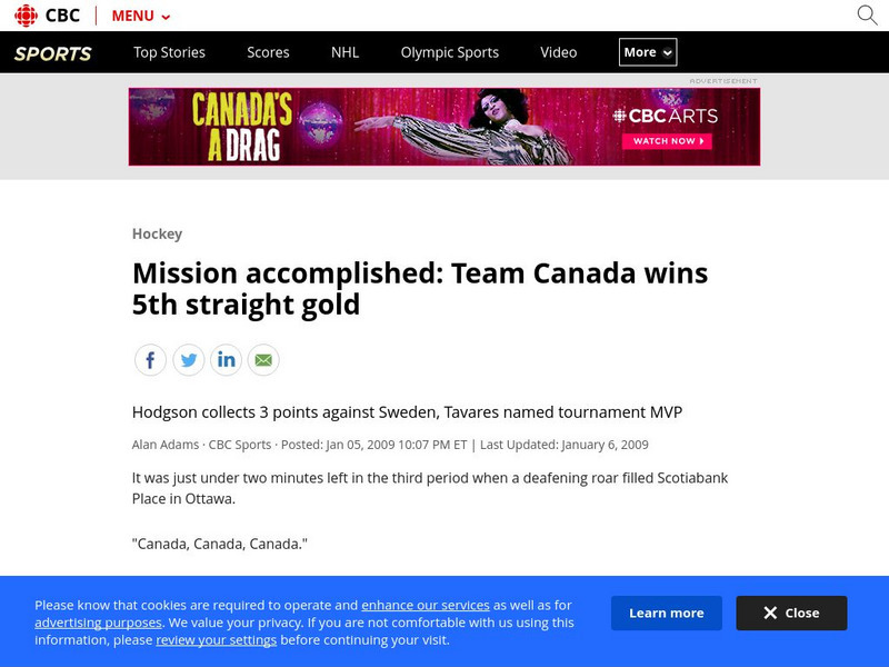 Cbc News: Mission Accomplished: Team Canada Wins 5th Straight Gold Article Cbc News: Mission Accomplished: Team Canada Wins 5th Straight Gold Article