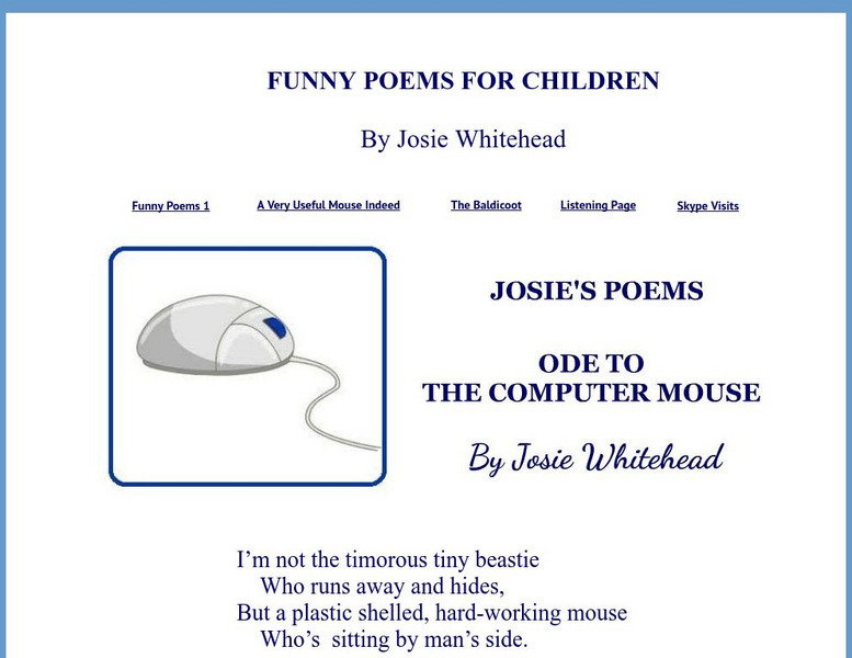 Josie's Poems: "The Computer Mouse" Primary Josie's Poems: "The Computer Mouse" Primary