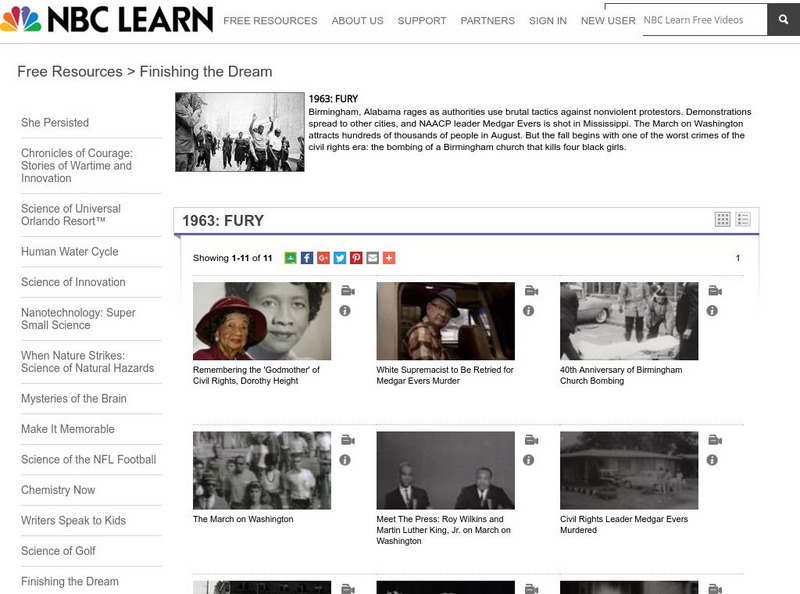 Nbc Learn: Finishing the Dream: 1963: Fury Primary Nbc Learn: Finishing the Dream: 1963: Fury Primary