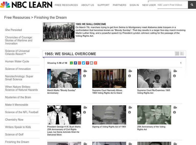 Nbc Learn: Finishing the Dream: 1965: We Shall Overcome Primary Nbc Learn: Finishing the Dream: 1965: We Shall Overcome Primary