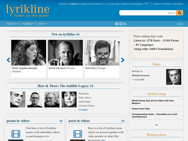 Lyrik Line Poetry International Website Lyrik Line Poetry International Website