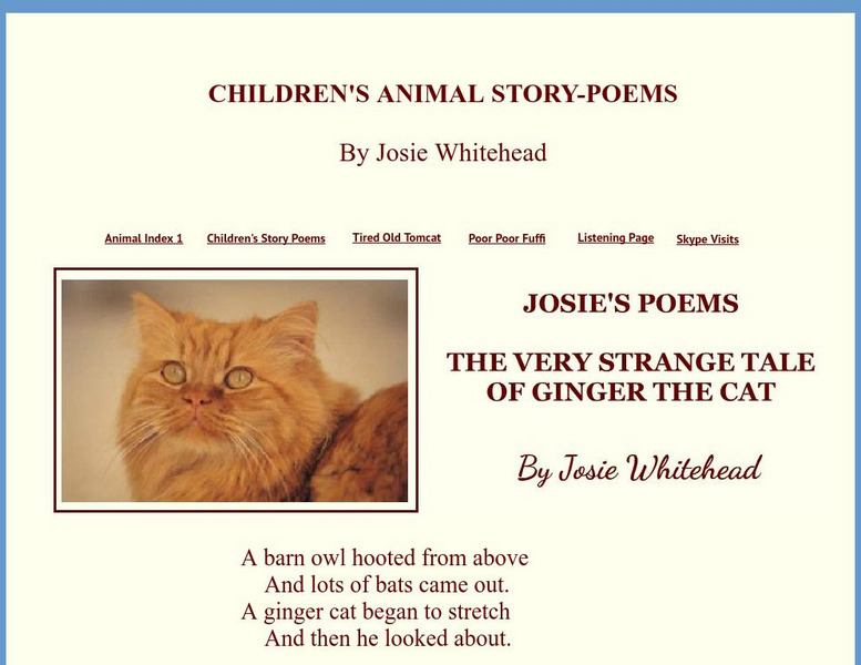 Josie's Poems: "The Very Strange Tale of Ginger the Cat" Primary Josie's Poems: "The Very Strange Tale of Ginger the Cat" Primary