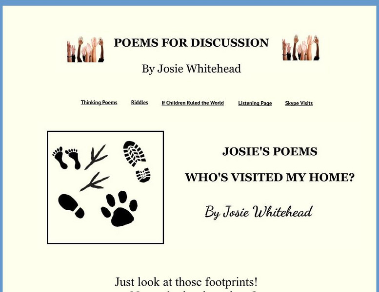 Josie's Poems: "Who's Visited My Home?" Primary