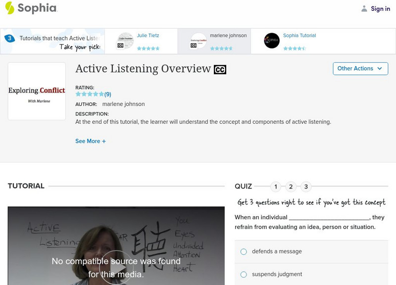 Sophia: Active Listening Overview: Lesson 3 Instructional Video