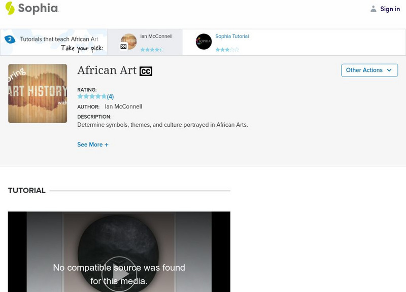 Sophia: African Art: Lesson 2 Instructional Video