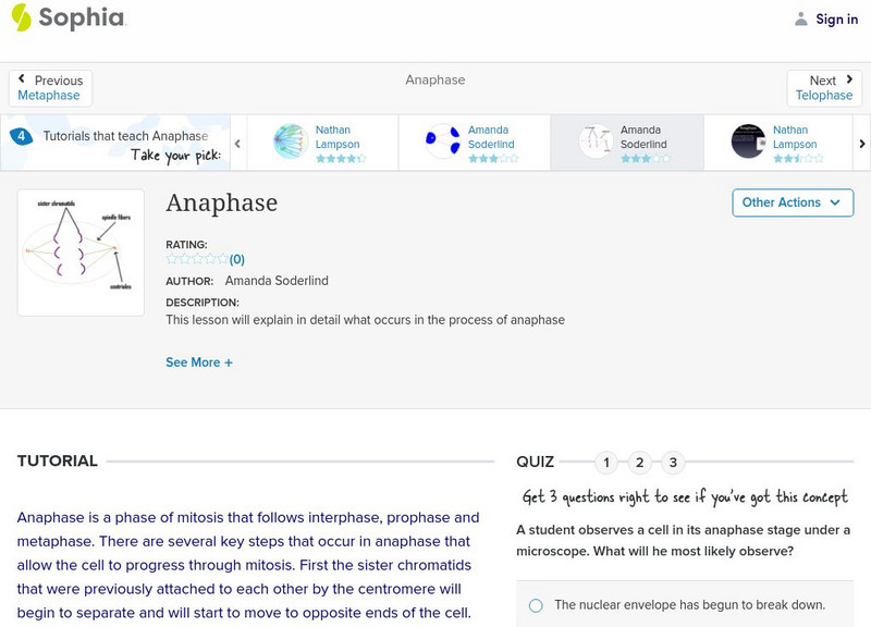 Sophia: Anaphase: Lesson 3 Unit Plan Sophia: Anaphase: Lesson 3 Unit Plan