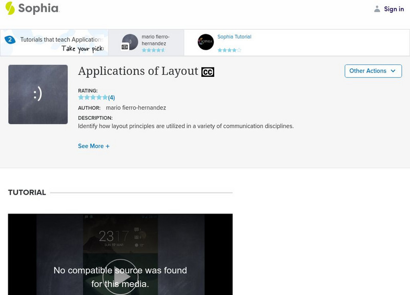 Sophia: Applications of Layout: Lesson 3 Instructional Video