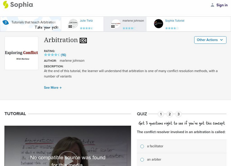 Sophia: Arbitration: Lesson 2 Instructional Video Sophia: Arbitration: Lesson 2 Instructional Video