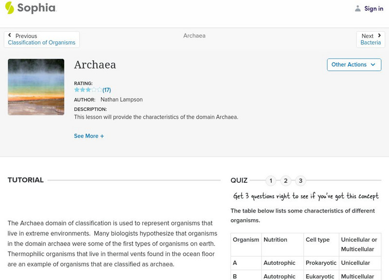 Sophia: Archaea Unit Plan Sophia: Archaea Unit Plan