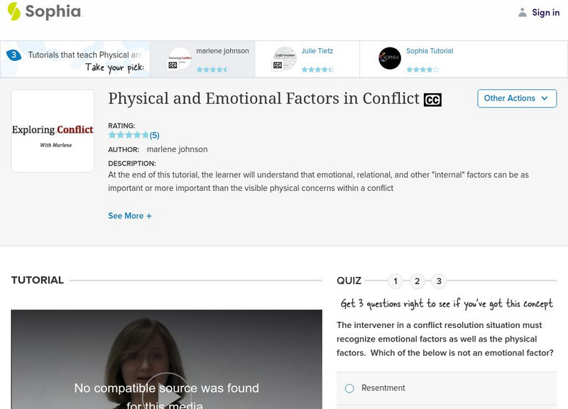 Sophia: Physical and Emotional Factors in Conflict Instructional Video