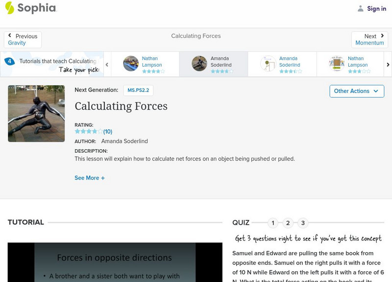 Sophia: Calculating Forces: Lesson 1 Unit Plan Sophia: Calculating Forces: Lesson 1 Unit Plan