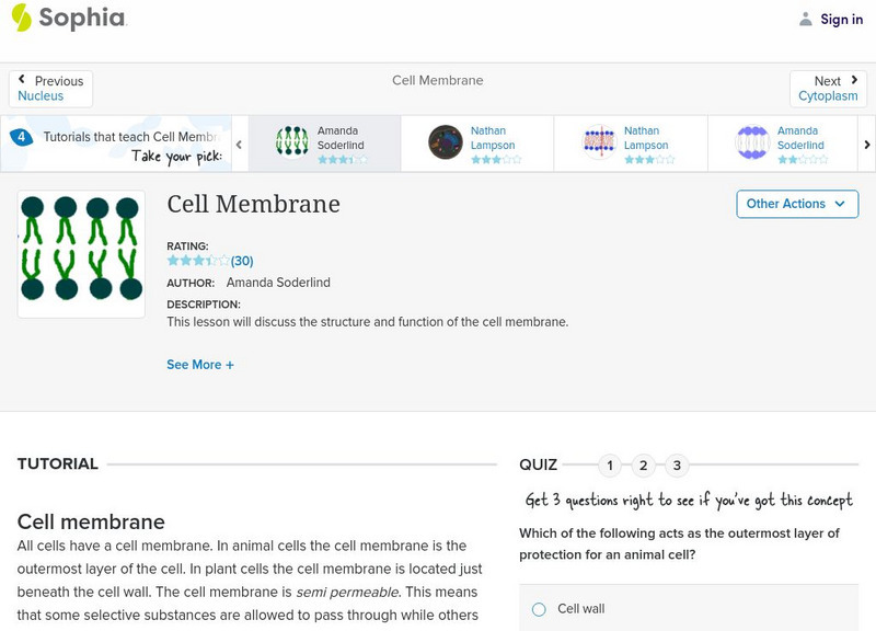Sophia: Cell Membrane: Lesson 3 Unit Plan Sophia: Cell Membrane: Lesson 3 Unit Plan