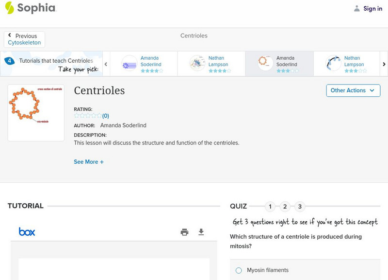 Sophia: Centrioles: Lesson 3 PPT Sophia: Centrioles: Lesson 3 PPT