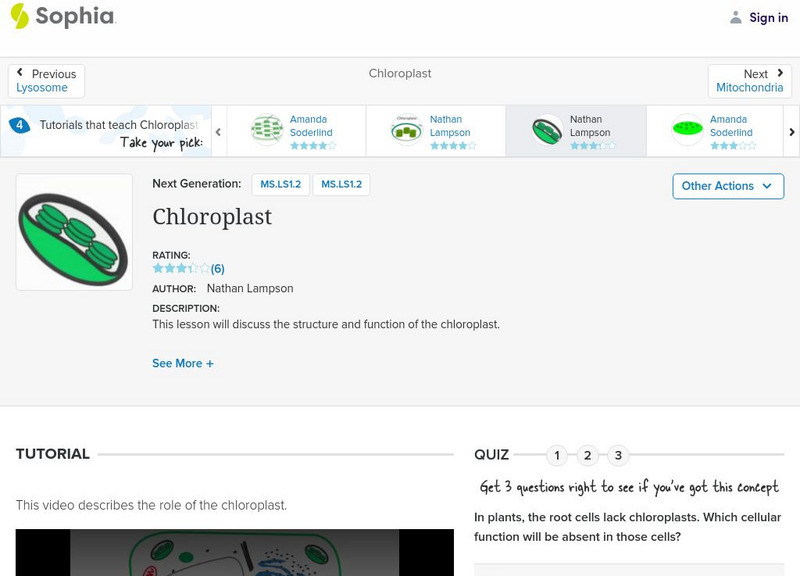 Sophia: Chloroplast: Lesson 1 Instructional Video Sophia: Chloroplast: Lesson 1 Instructional Video