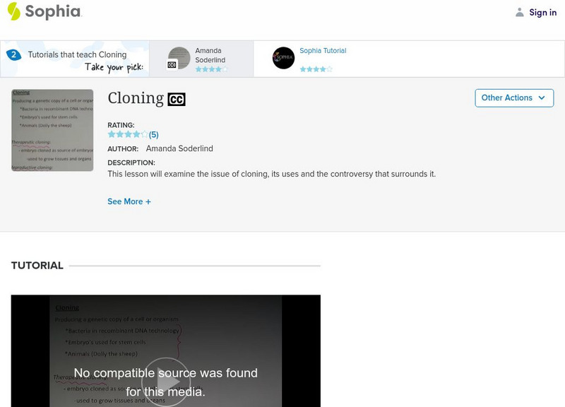 Sophia: Cloning: Lesson 2 Instructional Video Sophia: Cloning: Lesson 2 Instructional Video