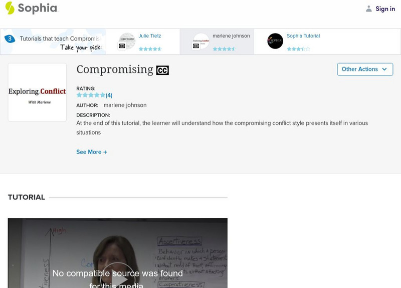 Sophia: Compromising: Lesson 2 Instructional Video