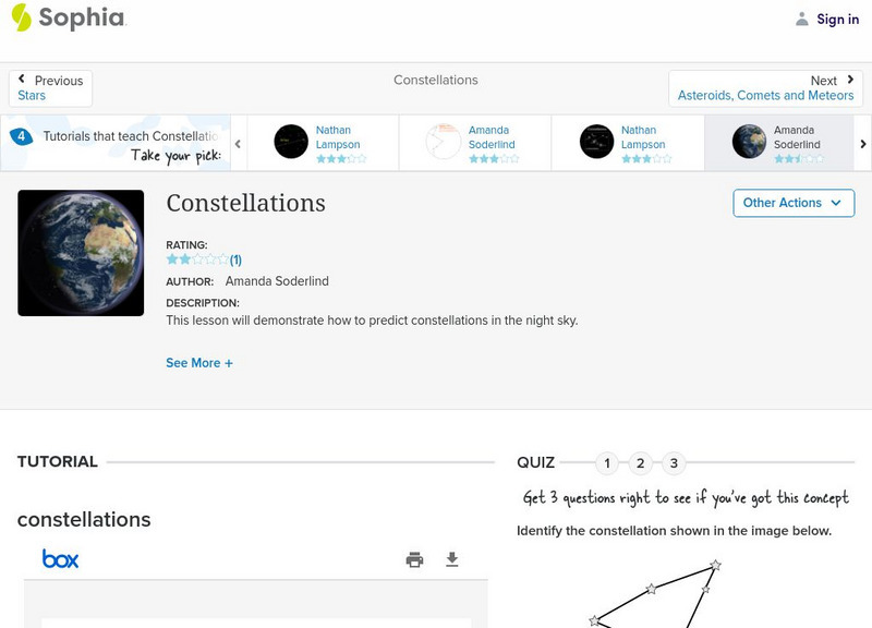 Sophia: Constellations: Lesson 1 PPT Sophia: Constellations: Lesson 1 PPT