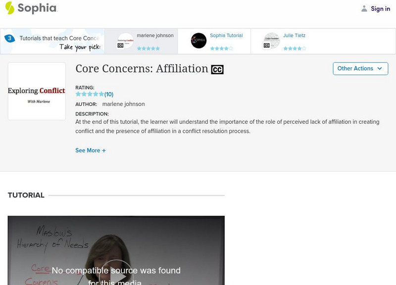 Sophia: Core Concerns: Affiliation: Lesson 2 Instructional Video Sophia: Core Concerns: Affiliation: Lesson 2 Instructional Video