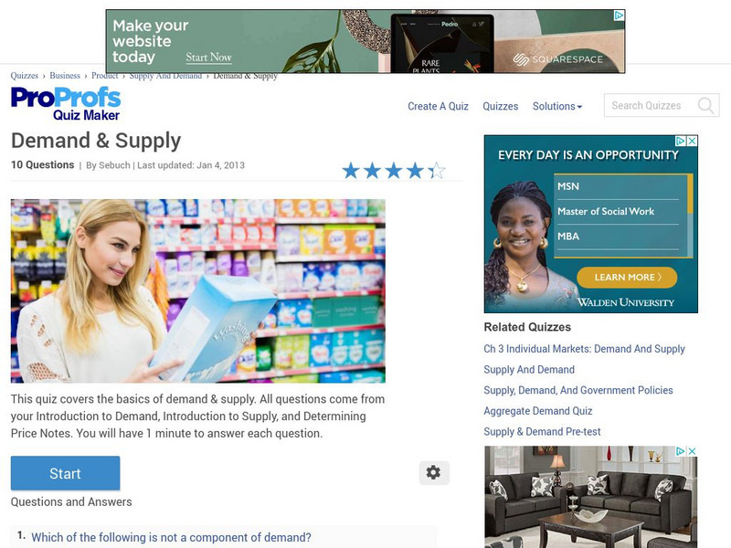 Pro Profs: Demand & Supply Unknown Type Pro Profs: Demand & Supply Unknown Type
