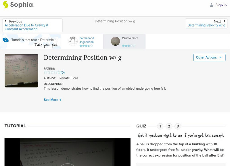 Sophia: Determining Position W/ G: Lesson 2 Instructional Video Sophia: Determining Position W/ G: Lesson 2 Instructional Video