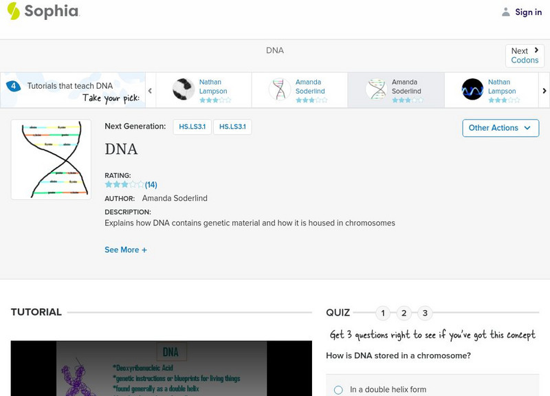 Sophia: Dna: Lesson 3 Instructional Video Sophia: Dna: Lesson 3 Instructional Video