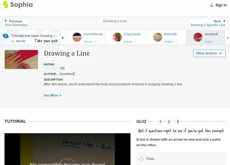 Sophia: Drawing a Line: Lesson 11 Instructional Video Sophia: Drawing a Line: Lesson 11 Instructional Video