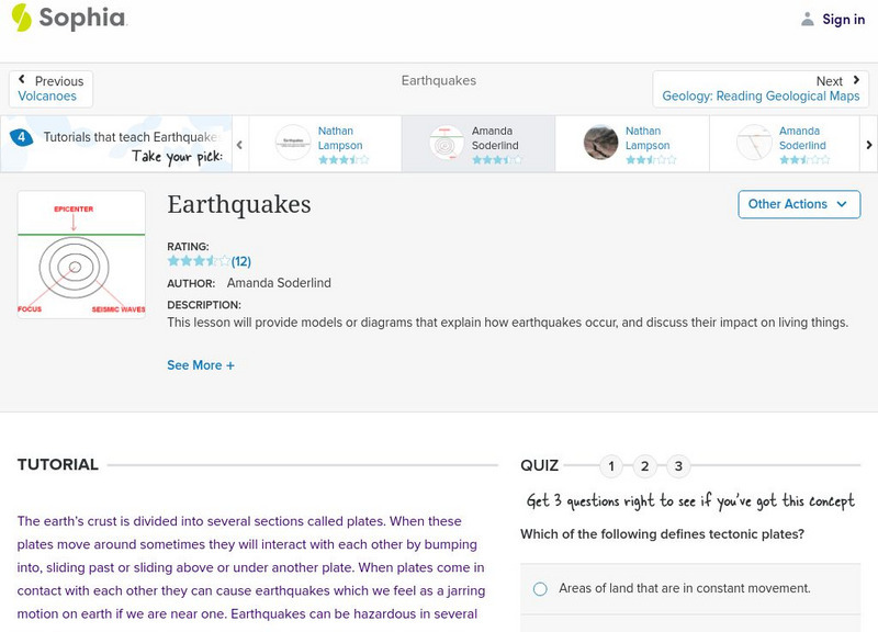 Sophia: Earthquakes: Lesson 3 Unit Plan Sophia: Earthquakes: Lesson 3 Unit Plan